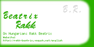 beatrix rakk business card